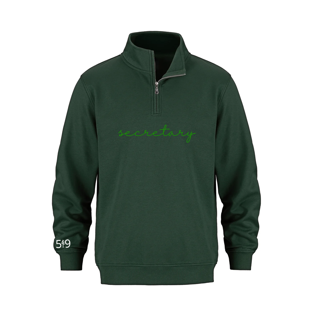 SECRETARY EMBROIDERED 1/4 ZIP (UNISEX)