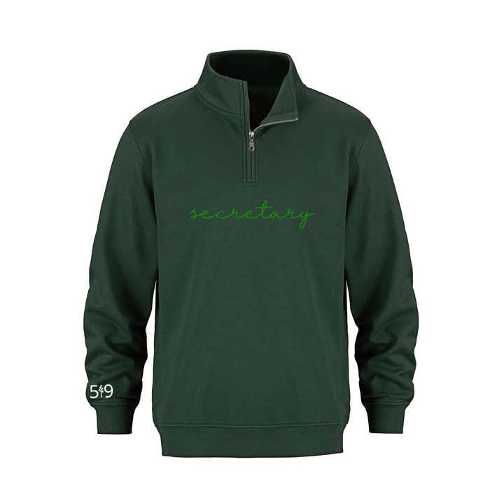 SECRETARY EMBROIDERED 1/4 ZIP (UNISEX)