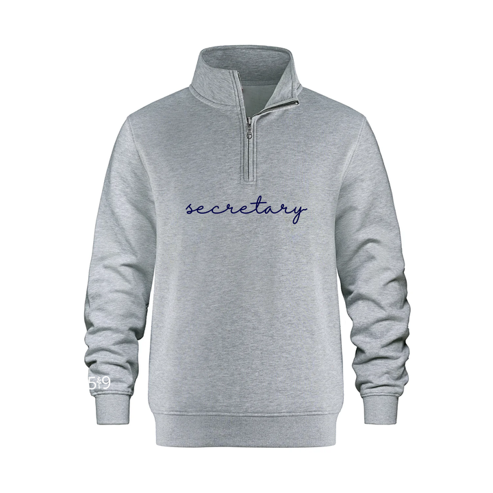 SECRETARY EMBROIDERED 1/4 ZIP (UNISEX)