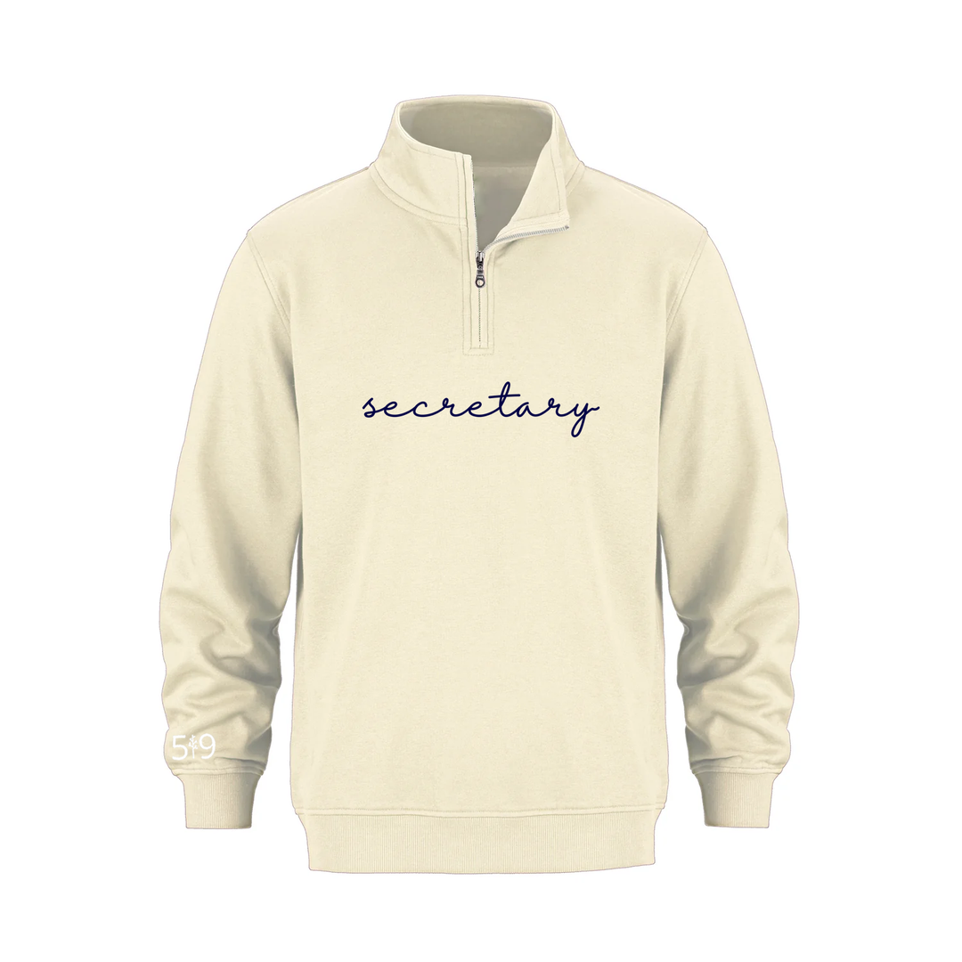 SECRETARY EMBROIDERED 1/4 ZIP (UNISEX)