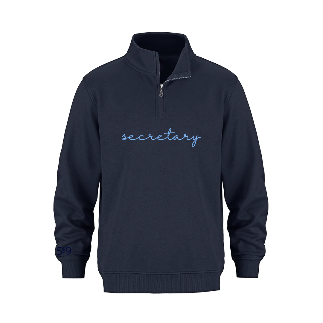 SECRETARY EMBROIDERED 1/4 ZIP (UNISEX)