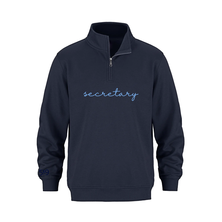 SECRETARY EMBROIDERED 1/4 ZIP (UNISEX)