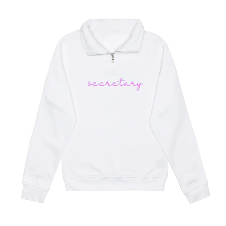 SECRETARY EMBROIDERED 1/4 ZIP (UNISEX)