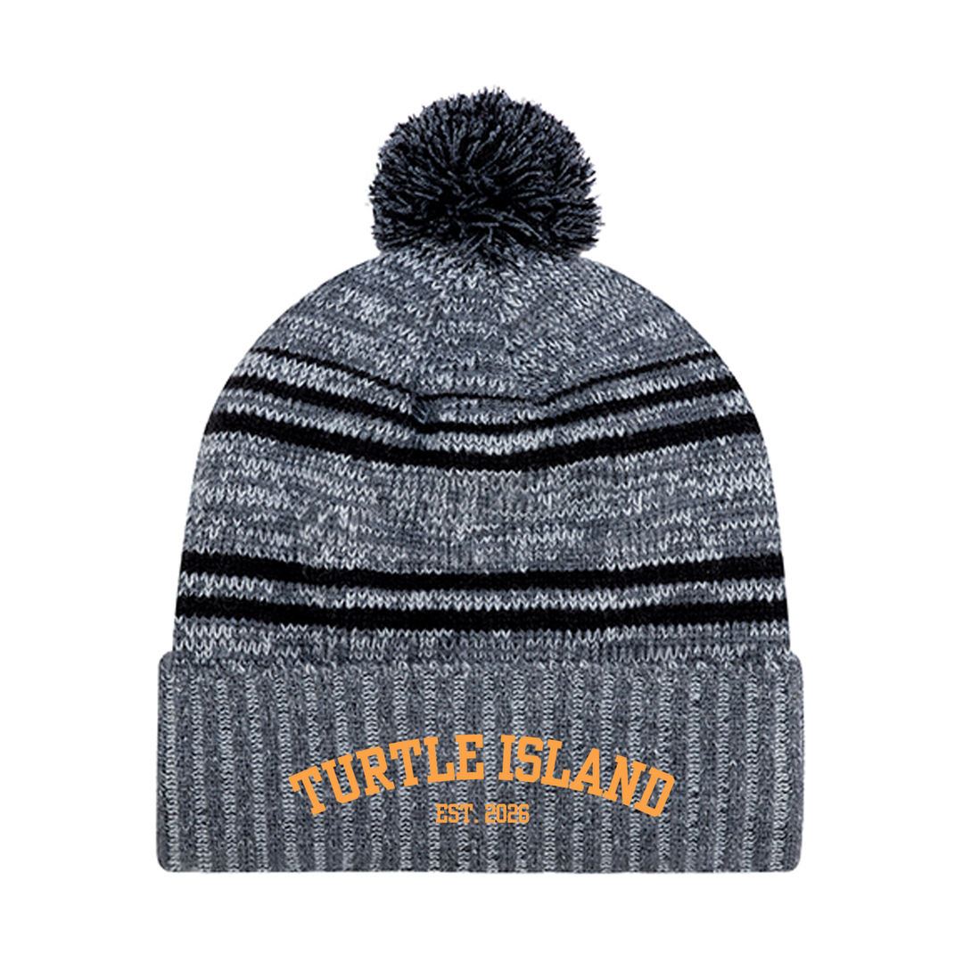TURTLE ISLAND EMBROIDERED POM-POM TOQUE
