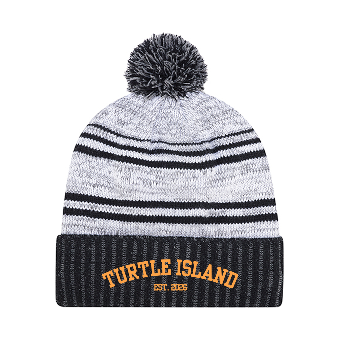 TURTLE ISLAND EMBROIDERED POM-POM TOQUE