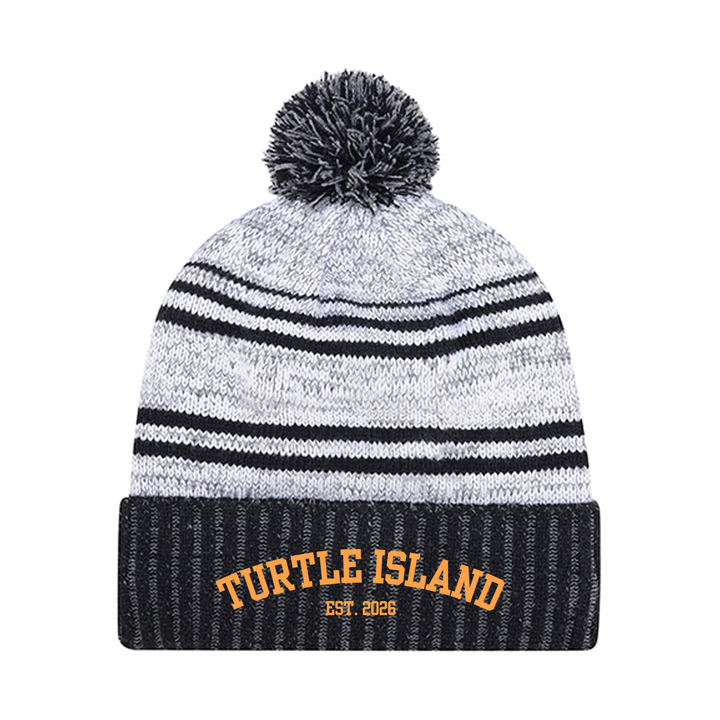 TURTLE ISLAND EMBROIDERED POM-POM TOQUE